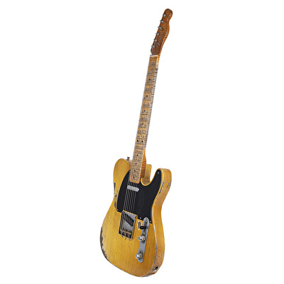 Fender Custom Shop Masterbuilt Dale Wilson 1952 Telecaster Heavy Relic Akçaağaç Klavye Smoked Butterscotch Blonde Elektro Gitar